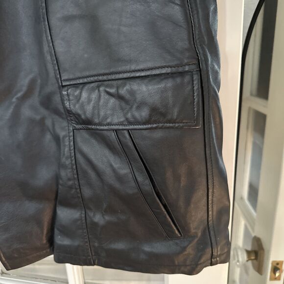 LA LEATHER California Leather Black Lined Coat Men's XL Button Vintage Jacket - Picture 12 of 16